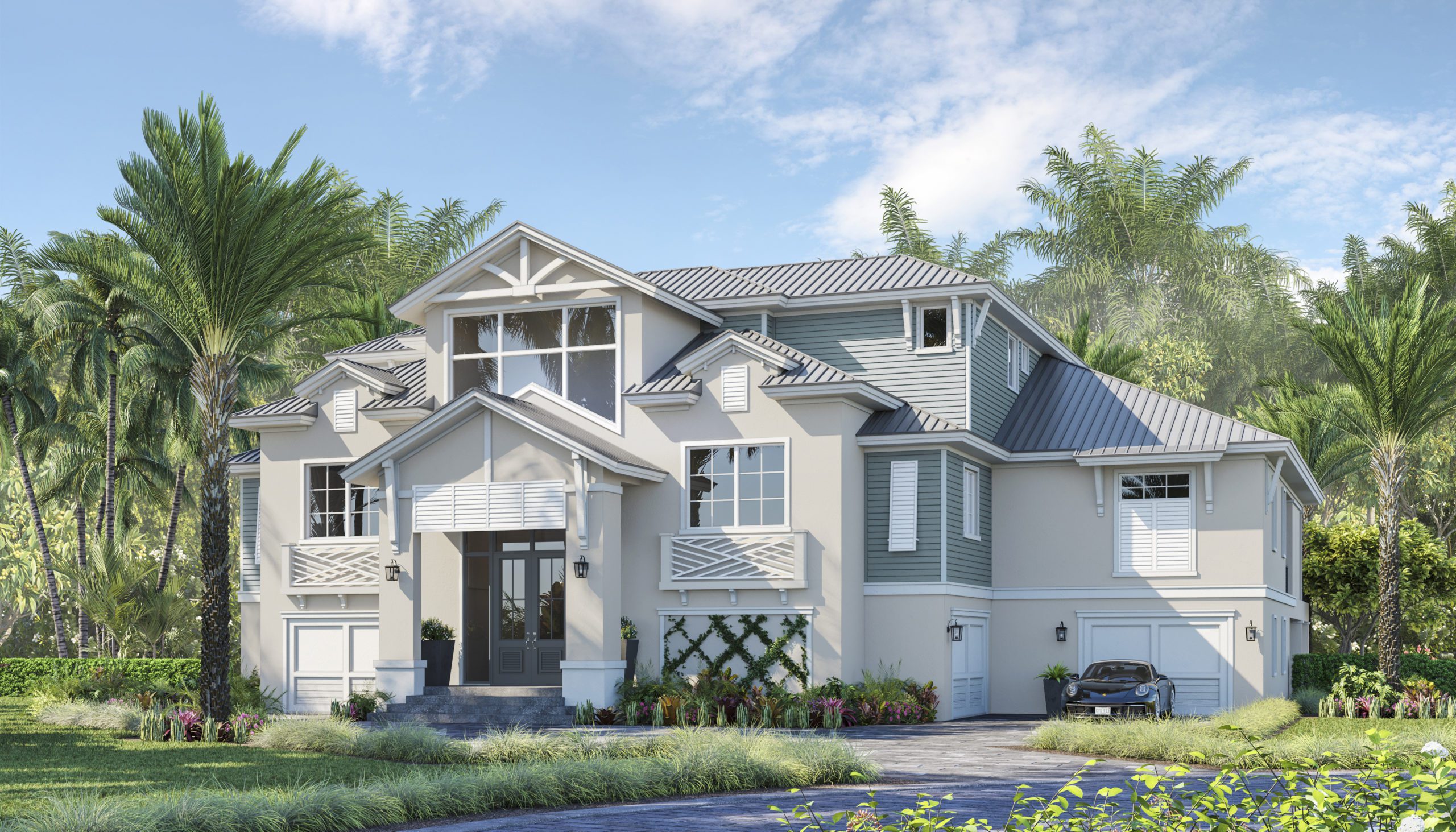 Cape Romano Front Exterior Rendering