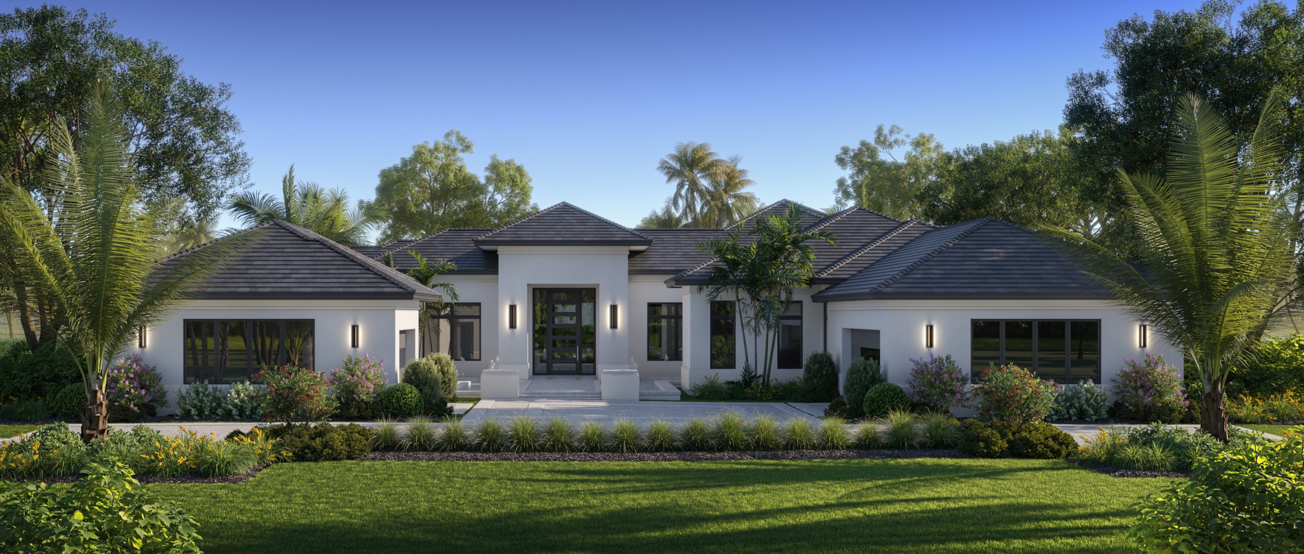 Quail West Estate Home Front Exterior Rendering